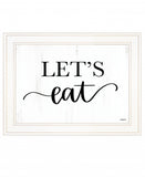 Lets Eat 2 White Framed Print Kitchen Wall Art - Homeroots