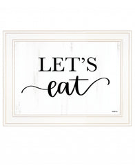 Lets Eat 2 White Framed Print Kitchen Wall Art - Homeroots