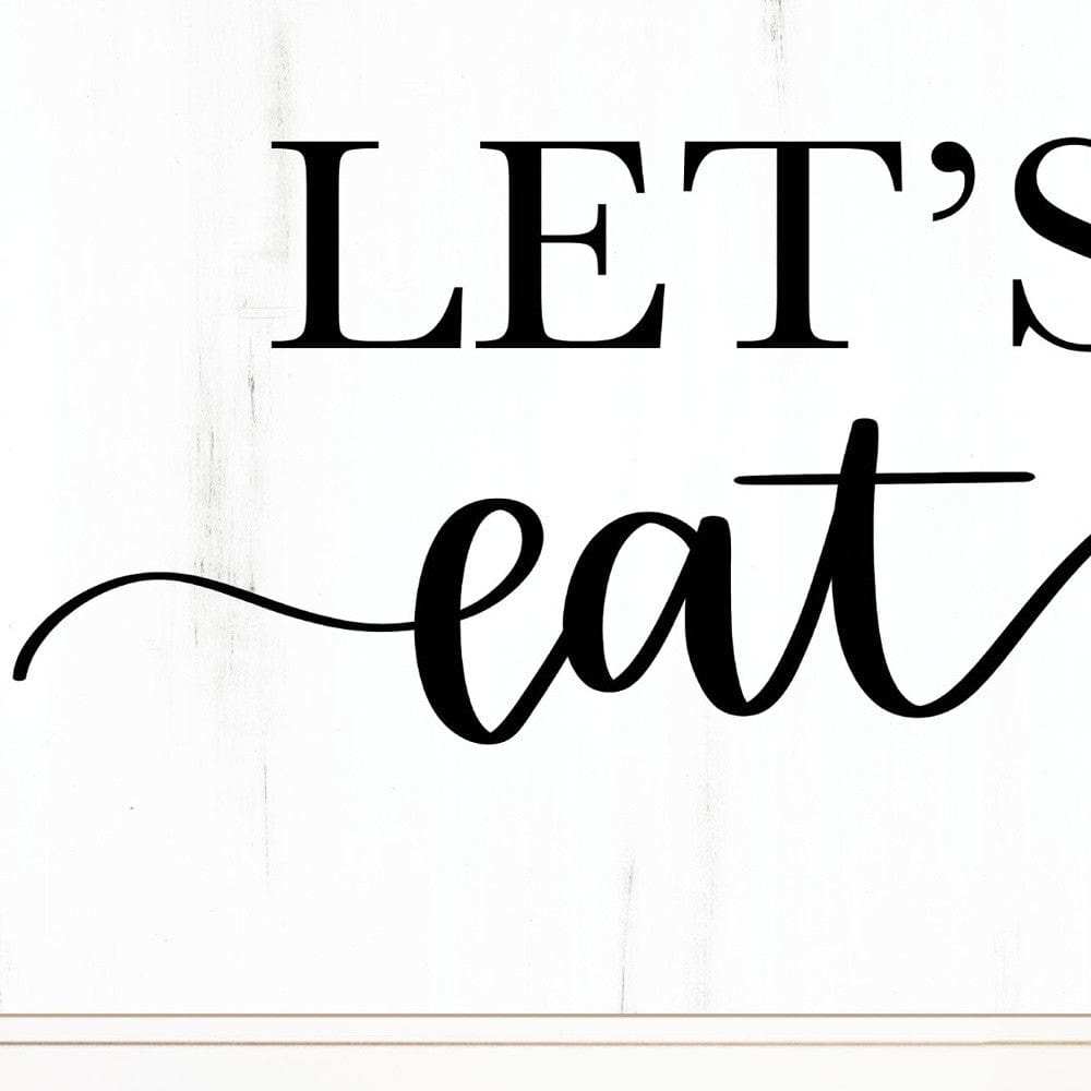 Lets Eat 2 White Framed Print Kitchen Wall Art - Homeroots - Flyclothing LLC