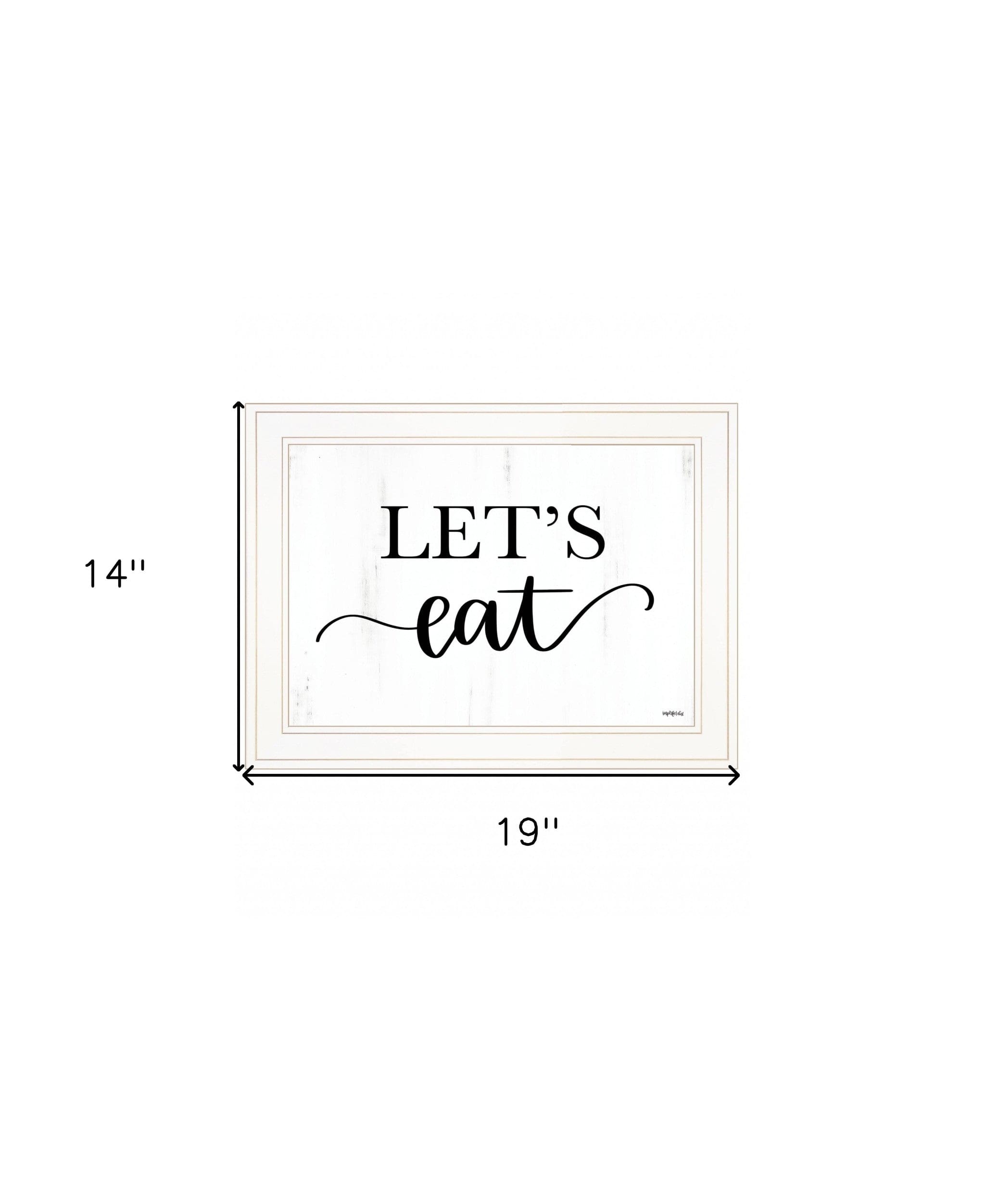 Lets Eat 2 White Framed Print Kitchen Wall Art - Homeroots