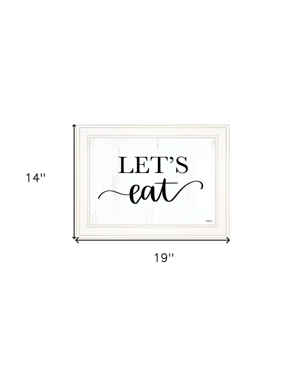 Lets Eat 2 White Framed Print Kitchen Wall Art - Homeroots - Flyclothing LLC