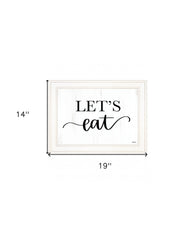 Lets Eat 2 White Framed Print Kitchen Wall Art - Homeroots