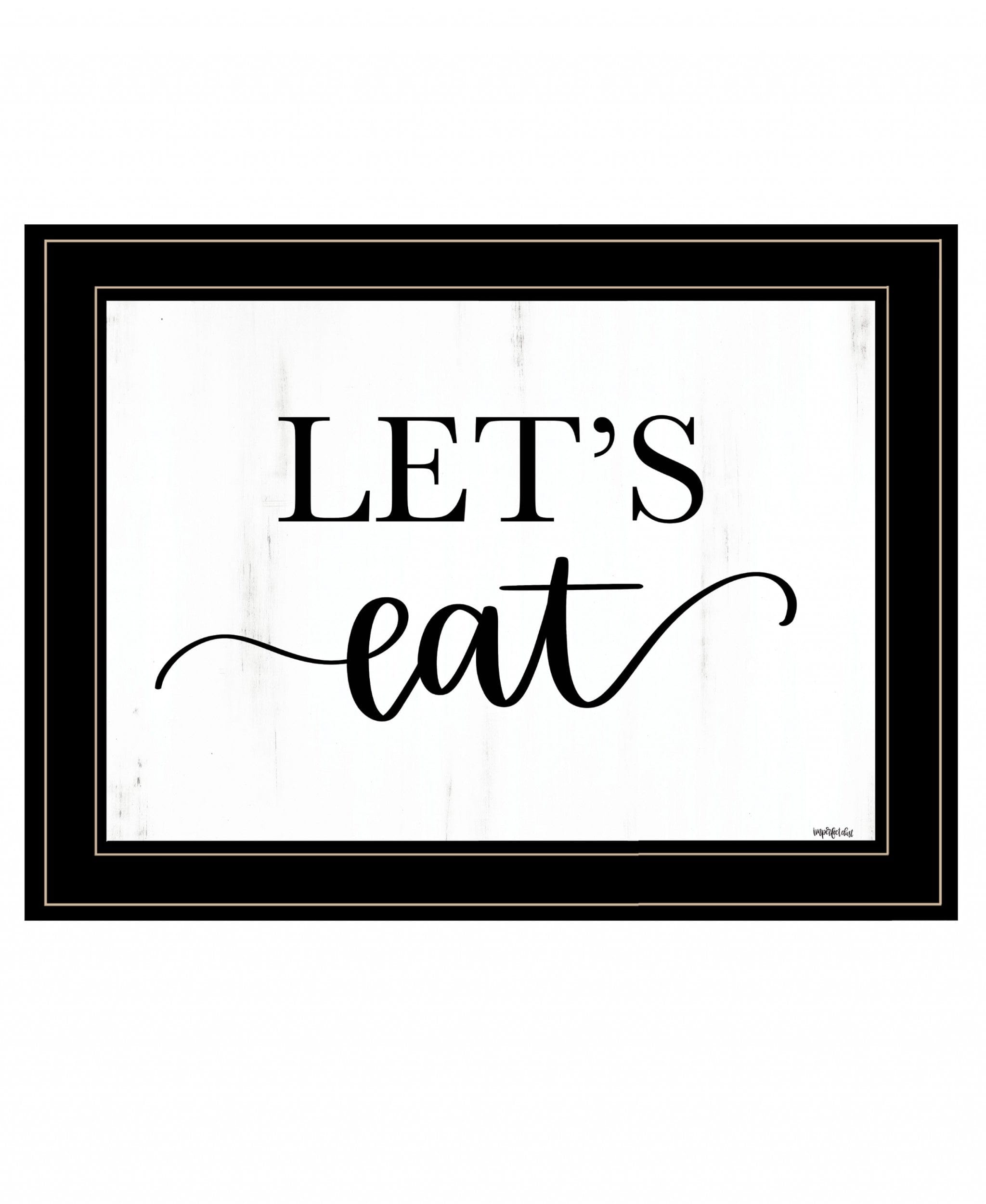 Lets Eat 3 Black Framed Print Kitchen Wall Art - Homeroots