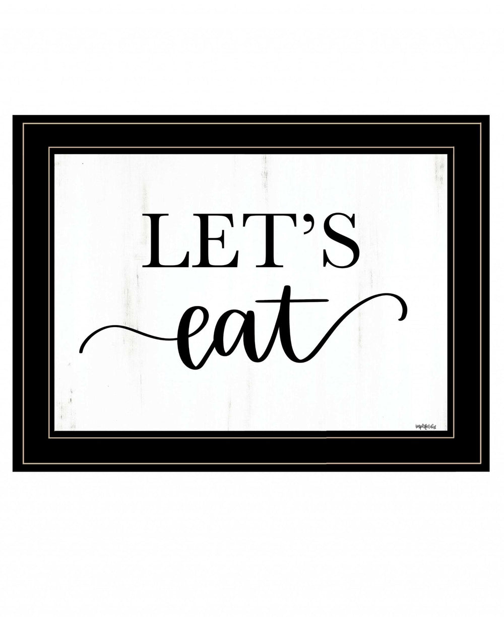 Lets Eat 3 Black Framed Print Kitchen Wall Art - Homeroots - Flyclothing LLC