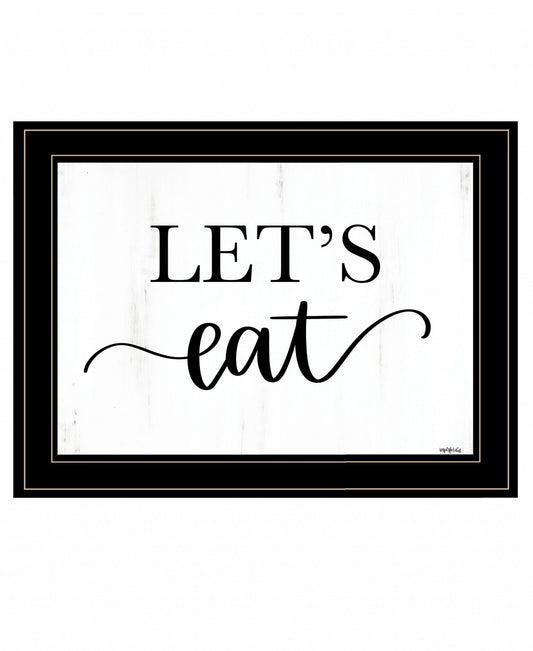 Lets Eat 3 Black Framed Print Kitchen Wall Art - Homeroots