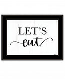 Lets Eat 3 Black Framed Print Kitchen Wall Art - Homeroots