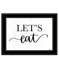 Lets Eat 3 Black Framed Print Kitchen Wall Art - Homeroots