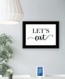 Lets Eat 3 Black Framed Print Kitchen Wall Art - Homeroots - Flyclothing LLC