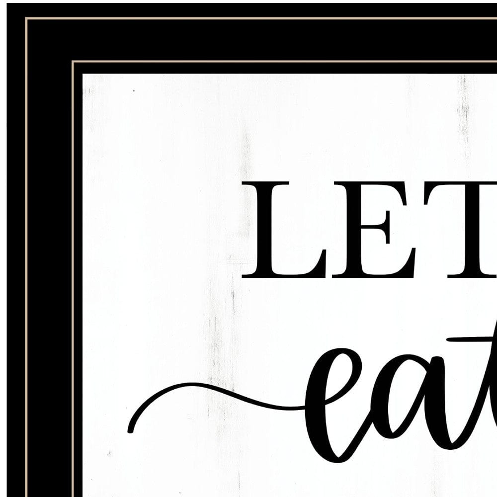 Lets Eat 3 Black Framed Print Kitchen Wall Art - Homeroots