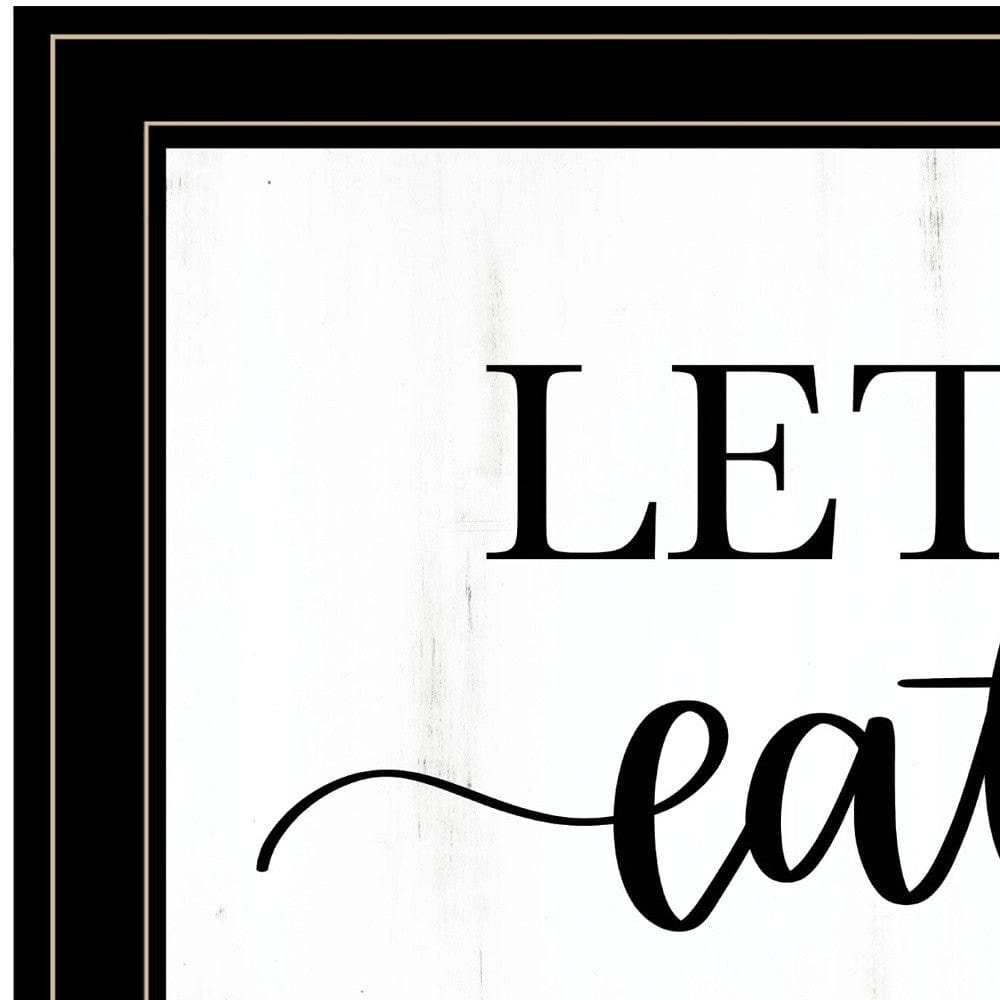 Lets Eat 3 Black Framed Print Kitchen Wall Art - Homeroots - Flyclothing LLC