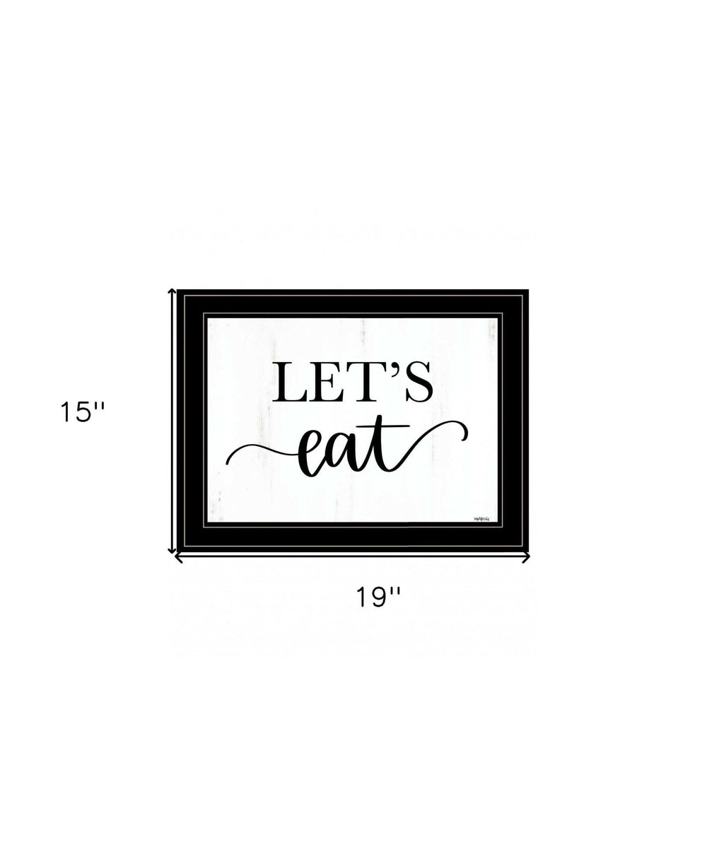 Lets Eat 3 Black Framed Print Kitchen Wall Art - Homeroots - Flyclothing LLC