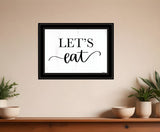 Lets Eat 3 Black Framed Print Kitchen Wall Art - Homeroots