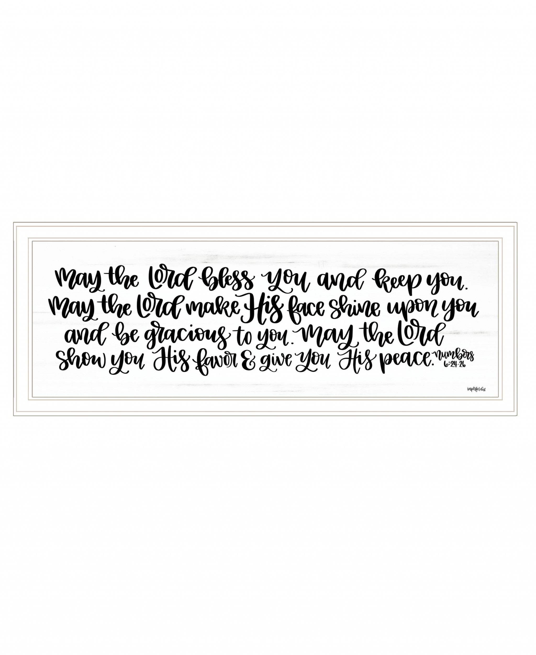 May the Lord Bless You and Keep You 1 White Framed Print Wall Art - Homeroots - Flyclothing LLC