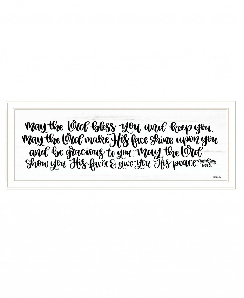 May the Lord Bless You and Keep You 1 White Framed Print Wall Art - Homeroots - Flyclothing LLC
