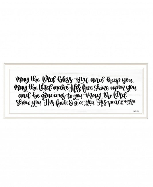 May the Lord Bless You and Keep You 1 White Framed Print Wall Art - Homeroots