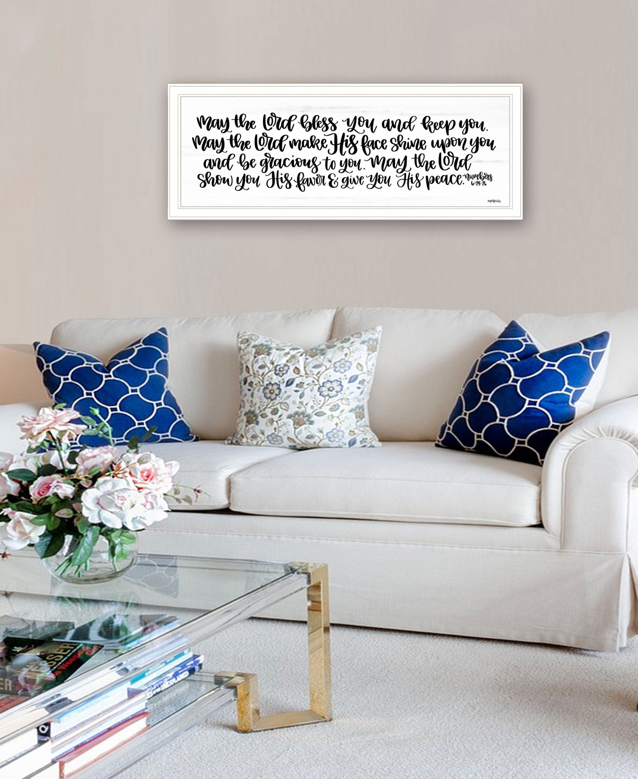 May the Lord Bless You and Keep You 1 White Framed Print Wall Art - Homeroots