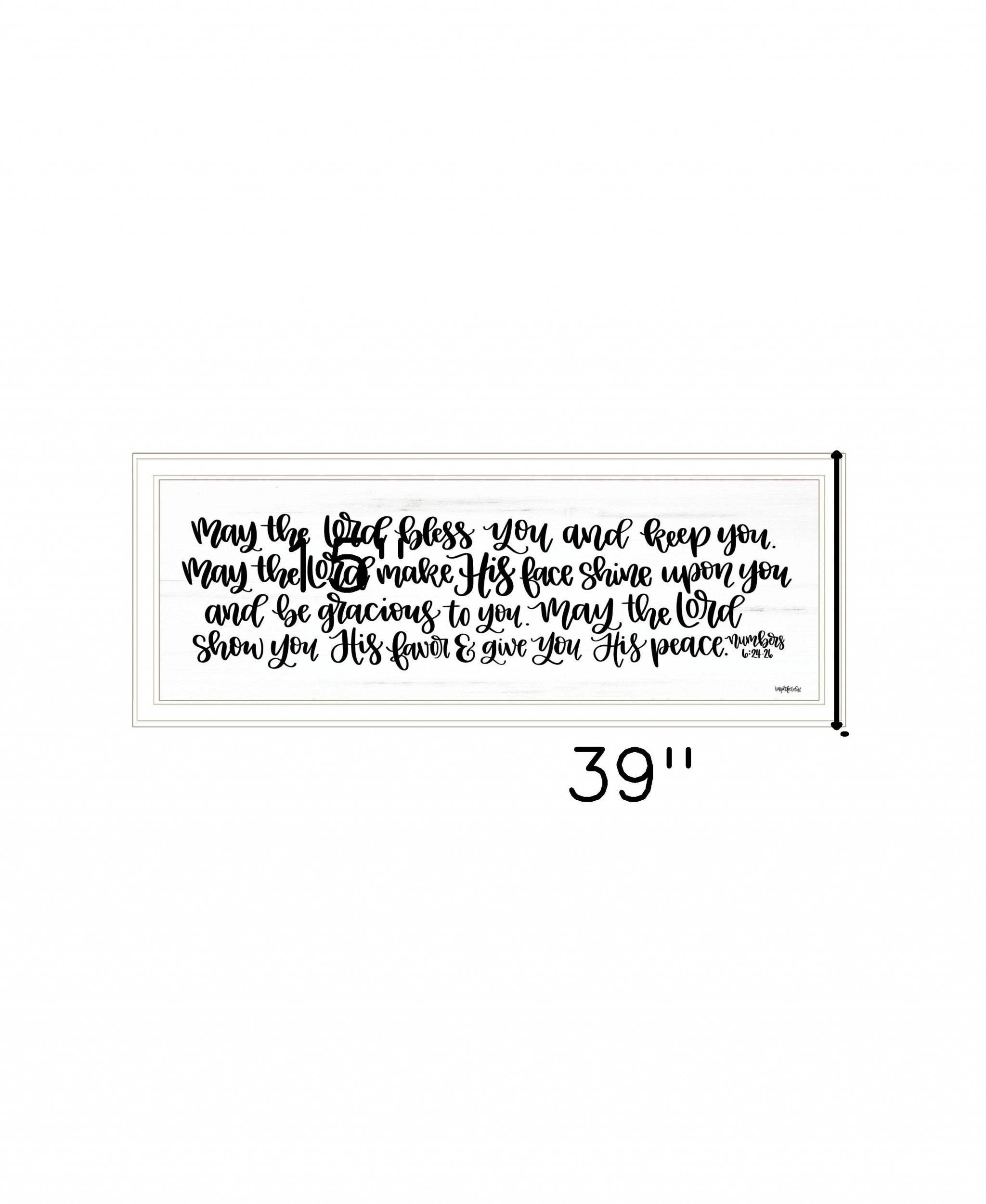 May the Lord Bless You and Keep You 1 White Framed Print Wall Art - Homeroots - Flyclothing LLC