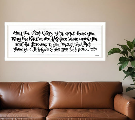May the Lord Bless You and Keep You 1 White Framed Print Wall Art - Homeroots