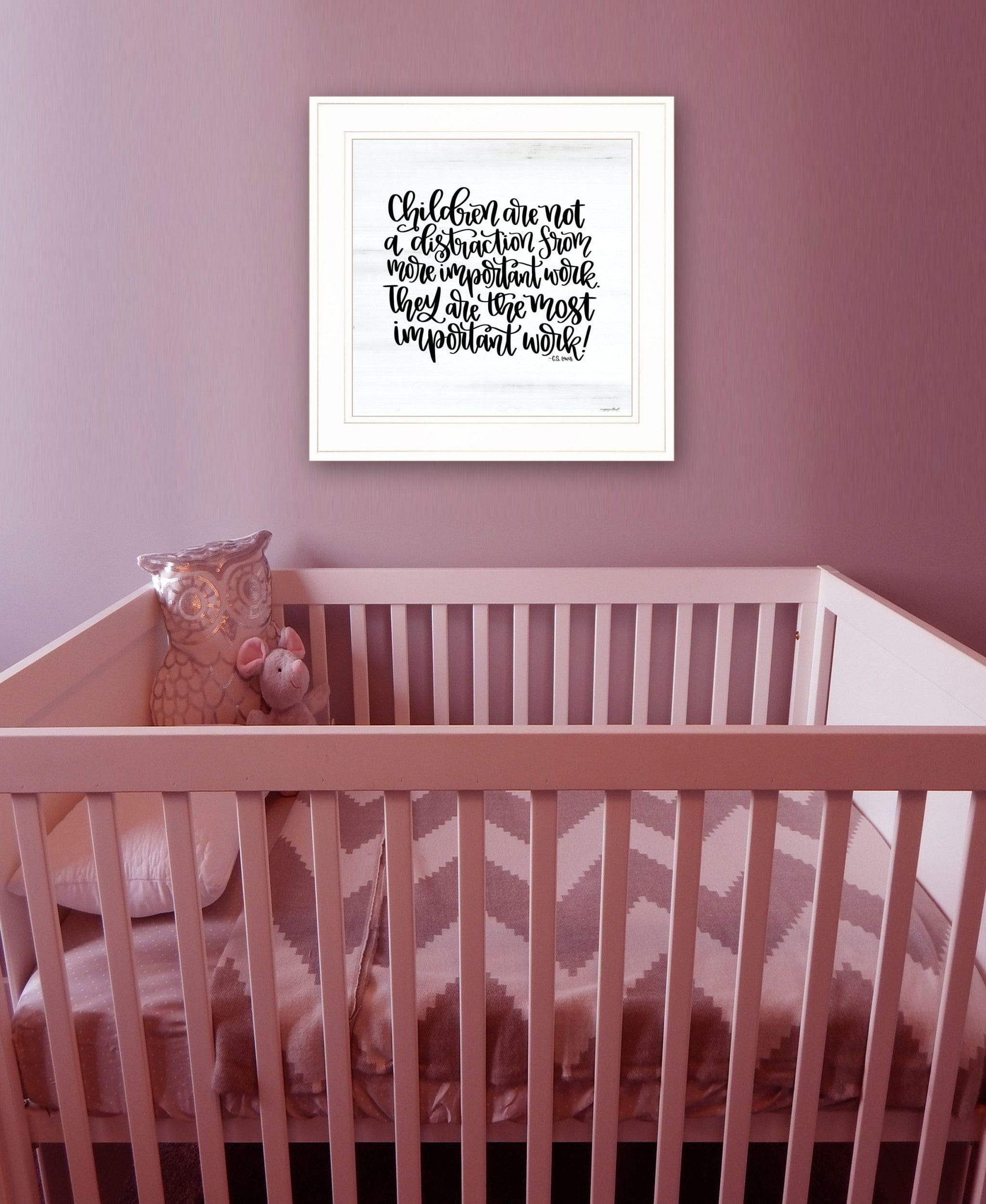The Most Important Work 2 White Framed Print Wall Art - Homeroots - Flyclothing LLC