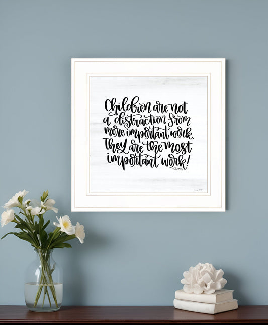 The Most Important Work 2 White Framed Print Wall Art - Homeroots