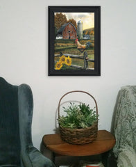 Early Rooster 3 Black Framed Print Wall Art - Homeroots