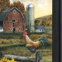 Early Rooster 3 Black Framed Print Wall Art - Homeroots