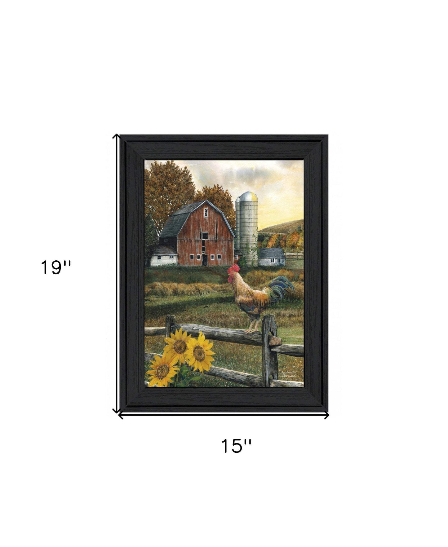 Early Rooster 3 Black Framed Print Wall Art - Homeroots - Flyclothing LLC
