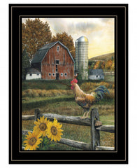 Early Rooster 4 Black Framed Print Wall Art - Homeroots