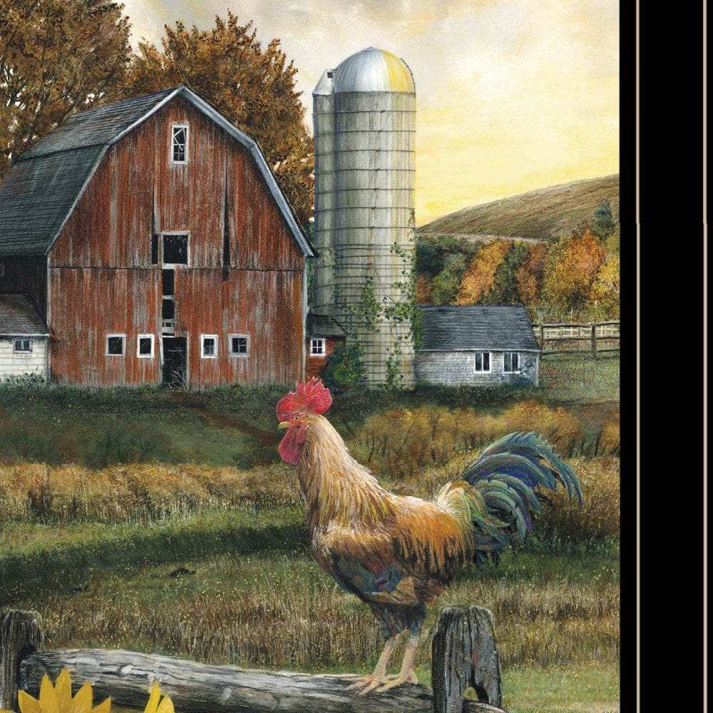 Early Rooster 4 Black Framed Print Wall Art - Homeroots - Flyclothing LLC