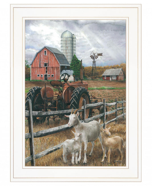 The Old Tractor 2 White Framed Print Wall Art - Homeroots