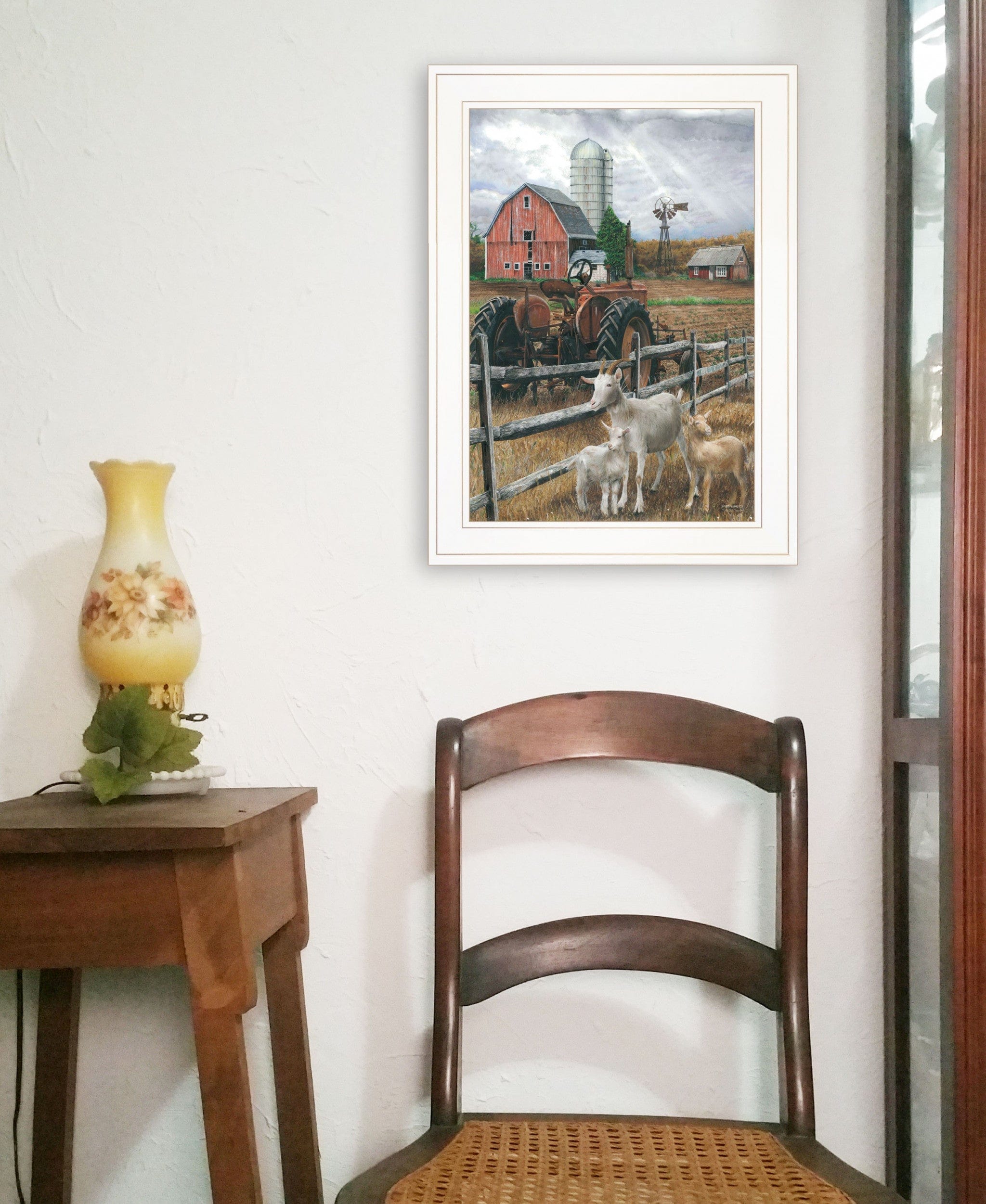 The Old Tractor 2 White Framed Print Wall Art - Homeroots