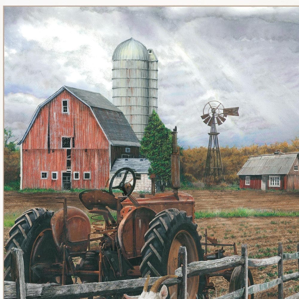The Old Tractor 2 White Framed Print Wall Art - Homeroots