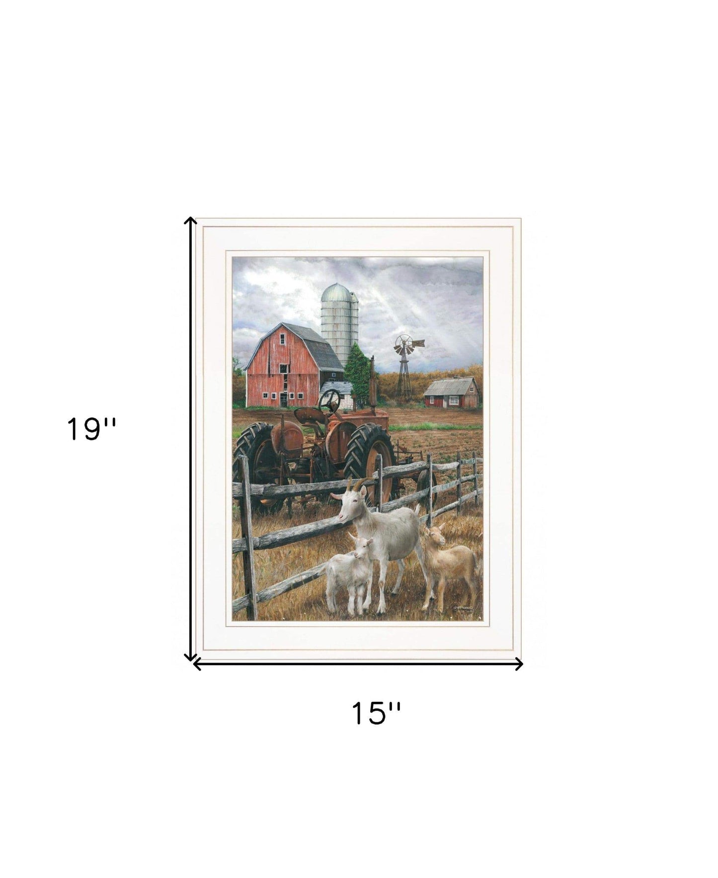 The Old Tractor 2 White Framed Print Wall Art - Homeroots - Flyclothing LLC