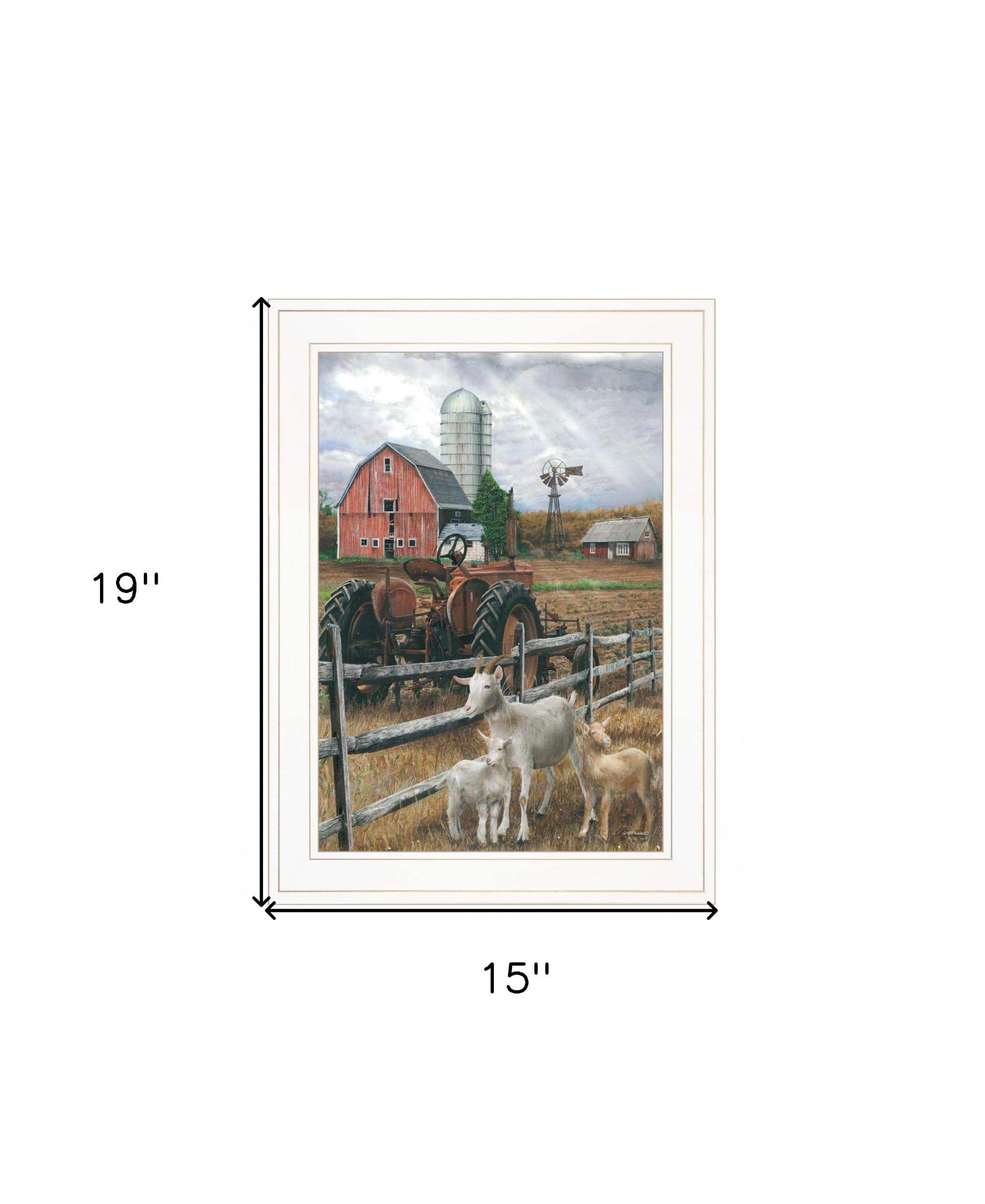 The Old Tractor 2 White Framed Print Wall Art - Homeroots - Flyclothing LLC