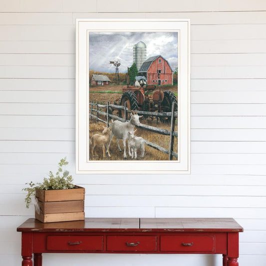 The Old Tractor 2 White Framed Print Wall Art - Homeroots