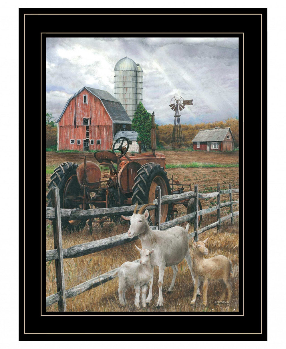 The Old Tractor 3 Black Framed Print Wall Art - Homeroots - Flyclothing LLC
