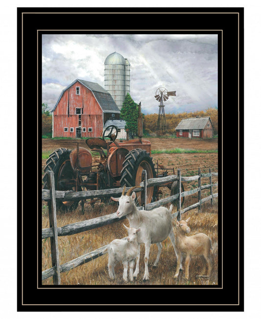 The Old Tractor 3 Black Framed Print Wall Art - Homeroots