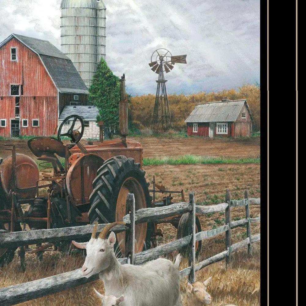 The Old Tractor 3 Black Framed Print Wall Art - Homeroots - Flyclothing LLC