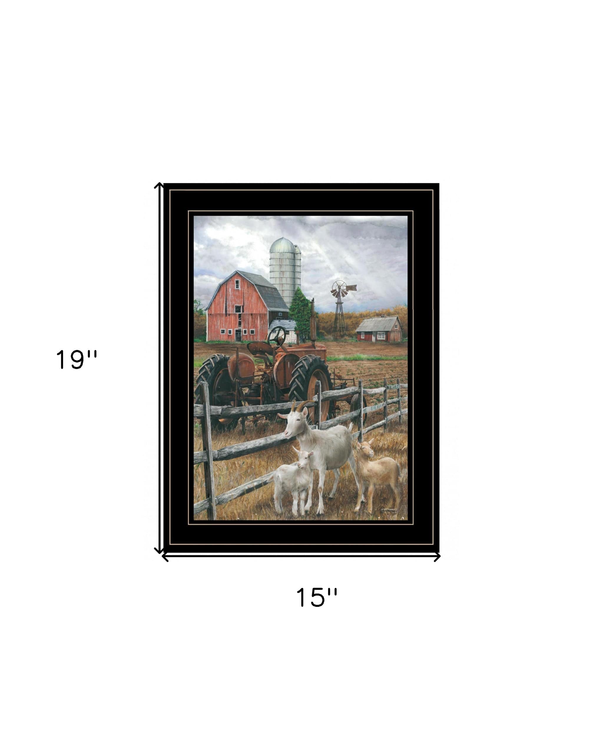 The Old Tractor 3 Black Framed Print Wall Art - Homeroots