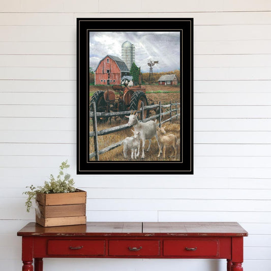 The Old Tractor 3 Black Framed Print Wall Art - Homeroots