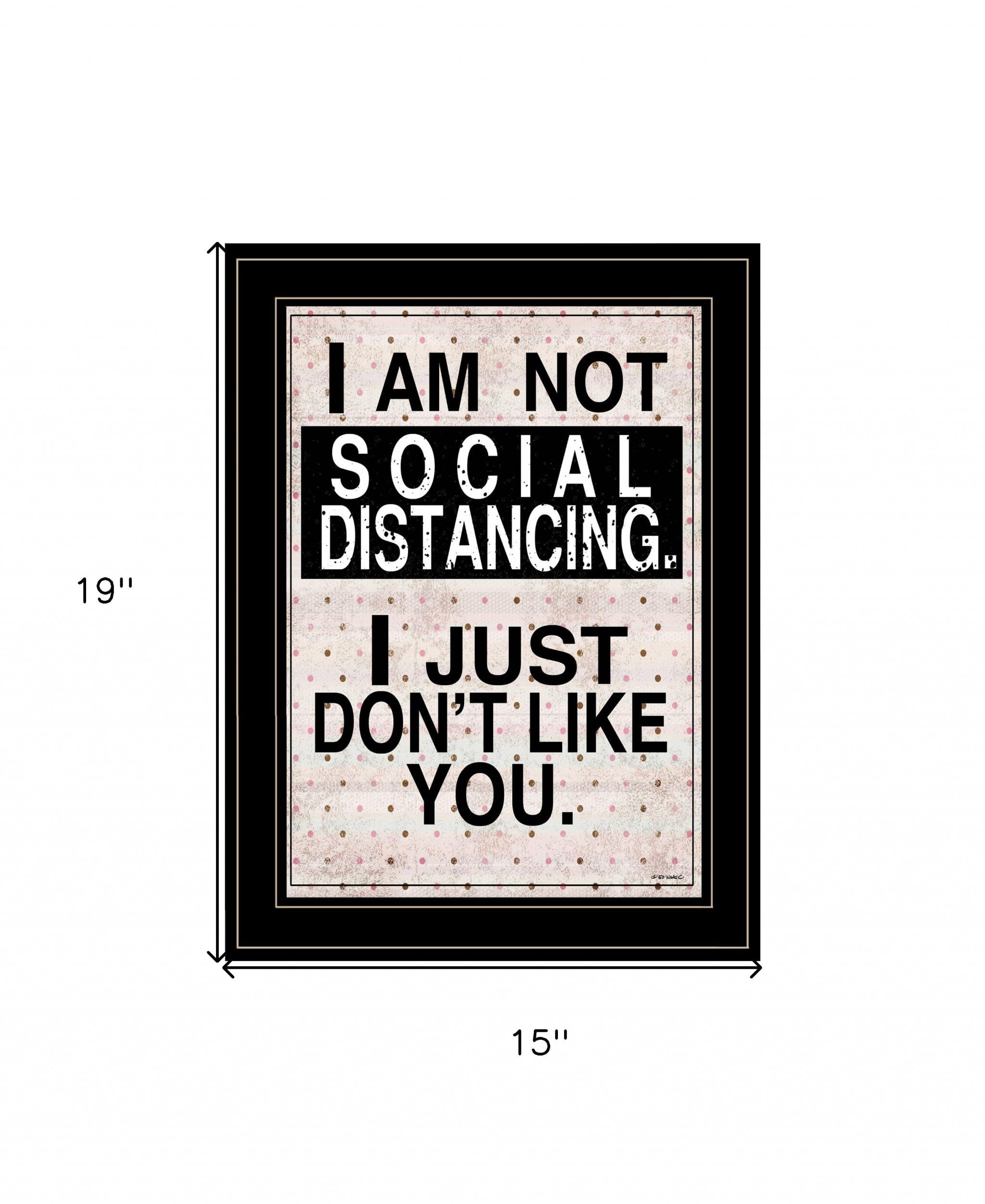 Social Distancing 2 Black Framed Print Wall Art