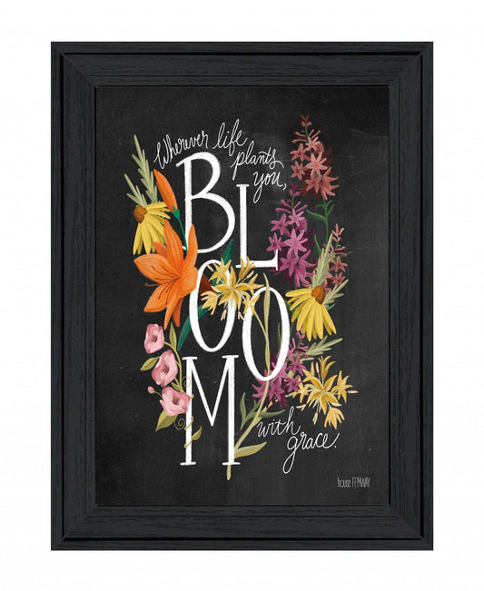 Bloom with Grace 3 Black Framed Print Wall Art - Homeroots - Flyclothing LLC