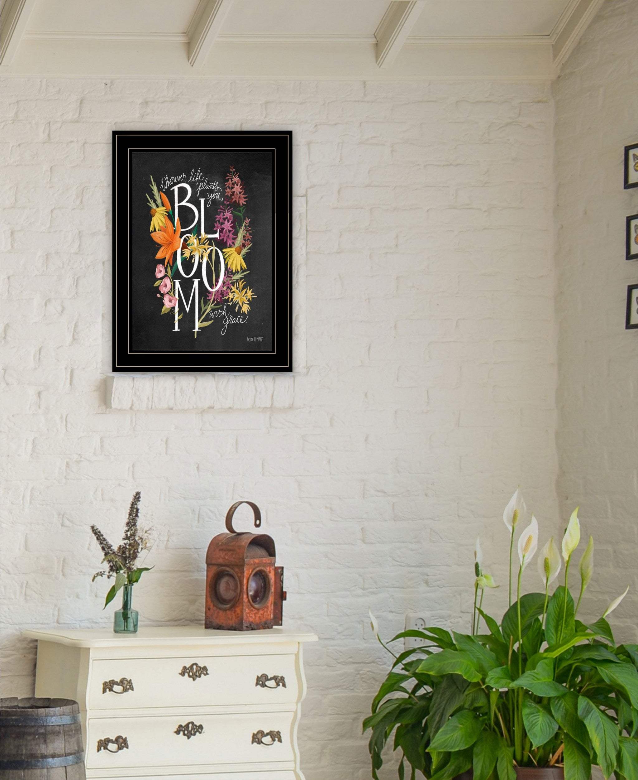 Bloom with Grace 4 Black Framed Print Wall Art - Homeroots - Flyclothing LLC