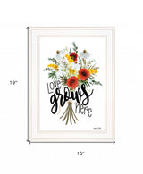 Love Grows Here 3 White Framed Print Wall Art - Homeroots - Flyclothing LLC