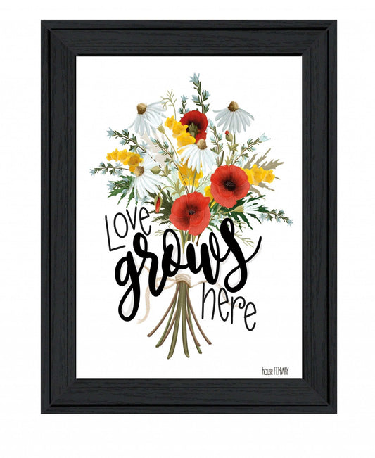 Love Grows Here 4 Black Framed Print Wall Art - Homeroots - Flyclothing LLC