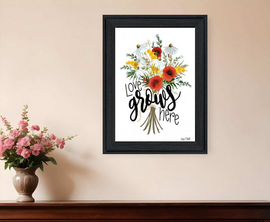 Love Grows Here 4 Black Framed Print Wall Art - Homeroots - Flyclothing LLC