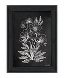 Vintage Chalkboard Flowers Black Framed Print Wall Art - Homeroots