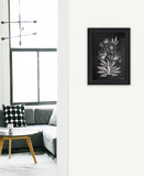 Vintage Chalkboard Flowers Black Framed Print Wall Art - Homeroots