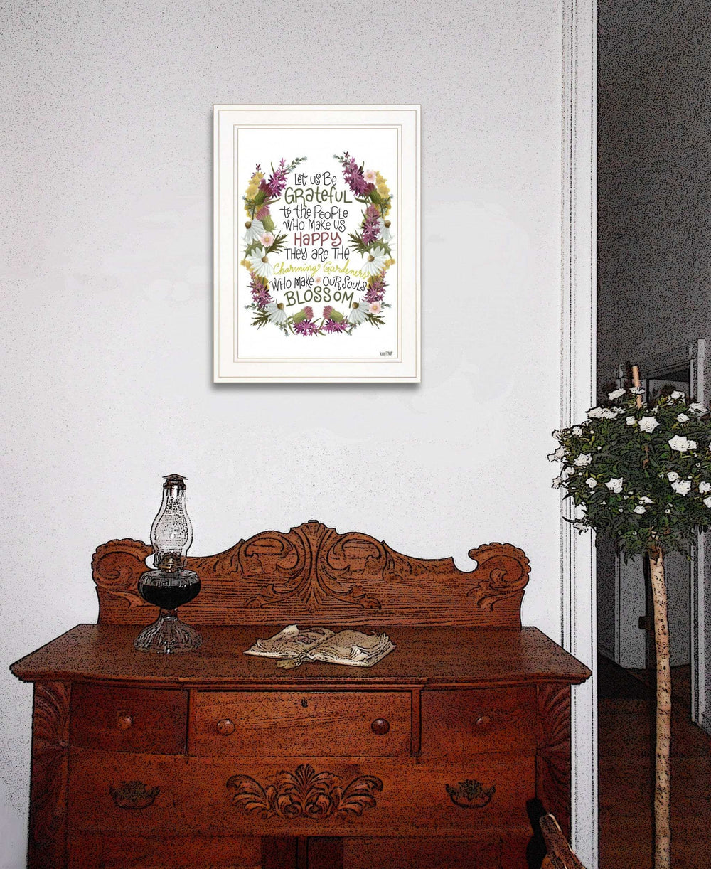 Charming Garden 3 White Framed Print Wall Art - Homeroots - Flyclothing LLC