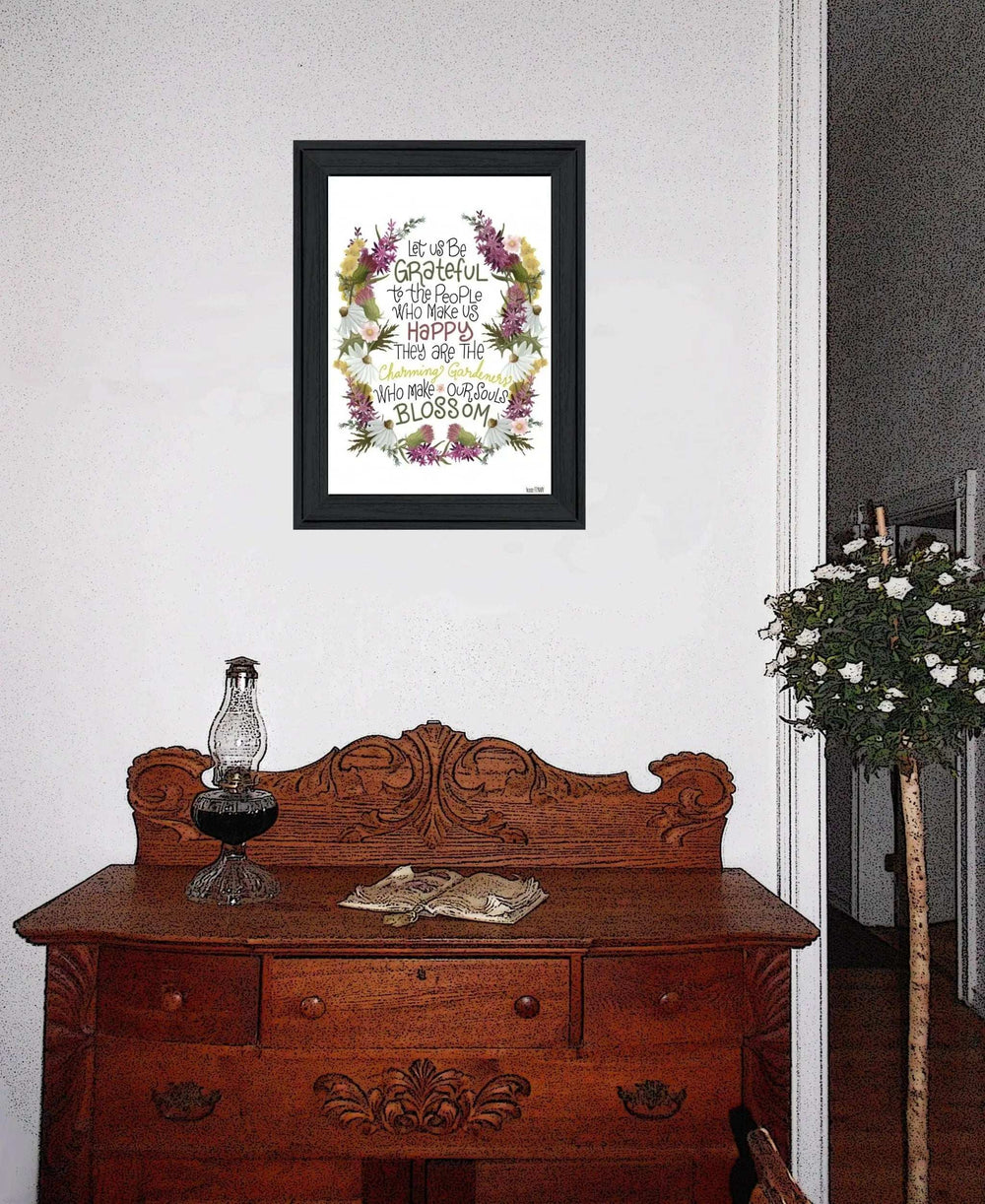 Charming Garden 4 Black Framed Print Wall Art - Homeroots - Flyclothing LLC